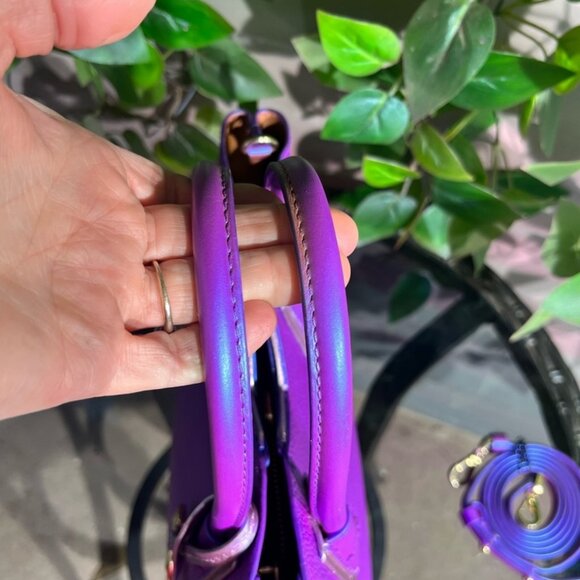 IRIDESCENT Fushia & MIRRORED Mauve Leather Medium Michael Kors Purse & Wallet - Picture 7 of 10